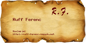 Ruff Ferenc névjegykártya